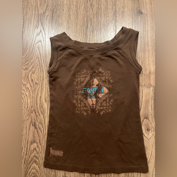 Y2K Faith Hill Tank Brown Size Large - Picture 1 of 4